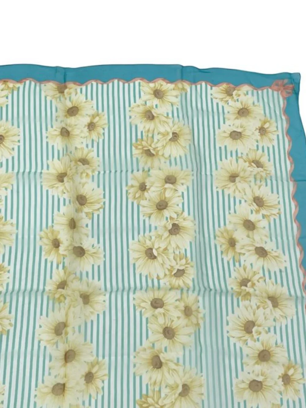 Christian Dior Scarf Silk Floral Pattern Blue